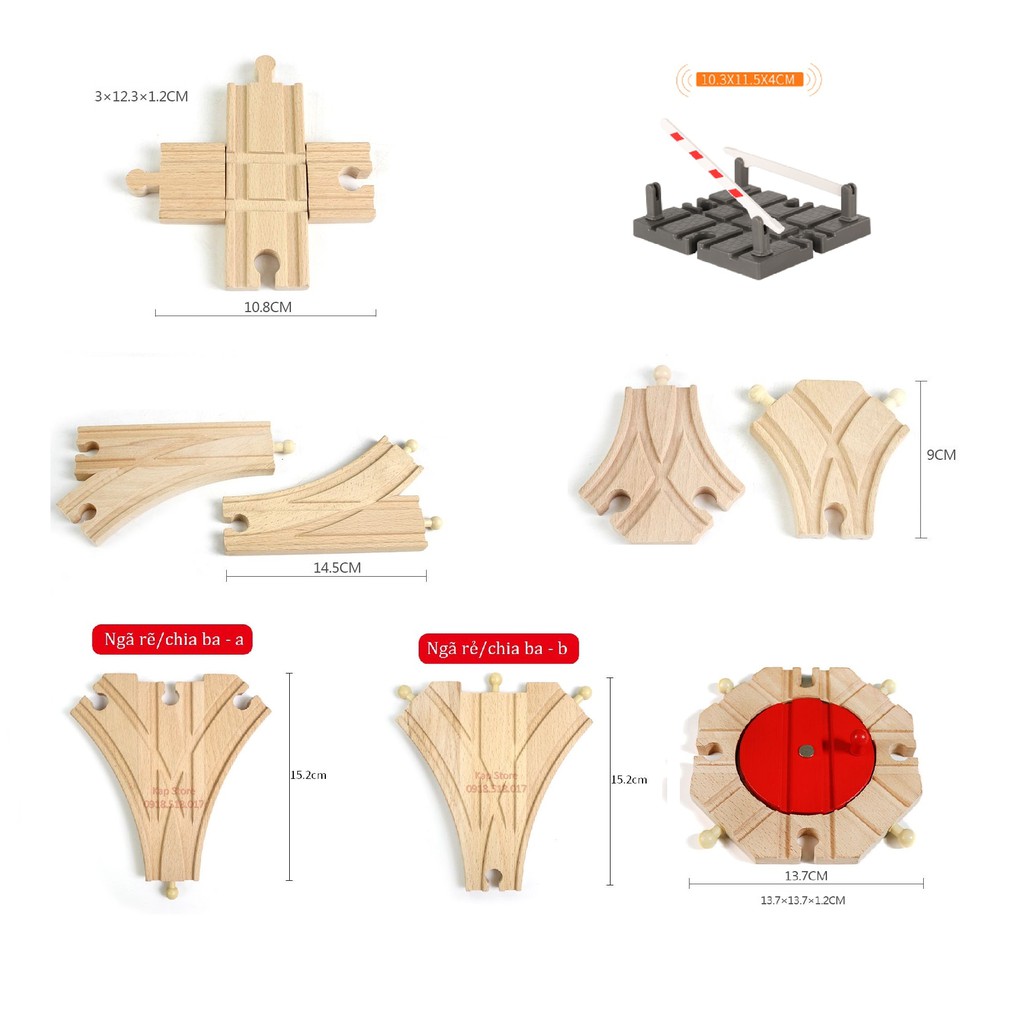 Các chi tiết đường ray mở rộng dành cho mô hình đường ray xe lửa gỗ