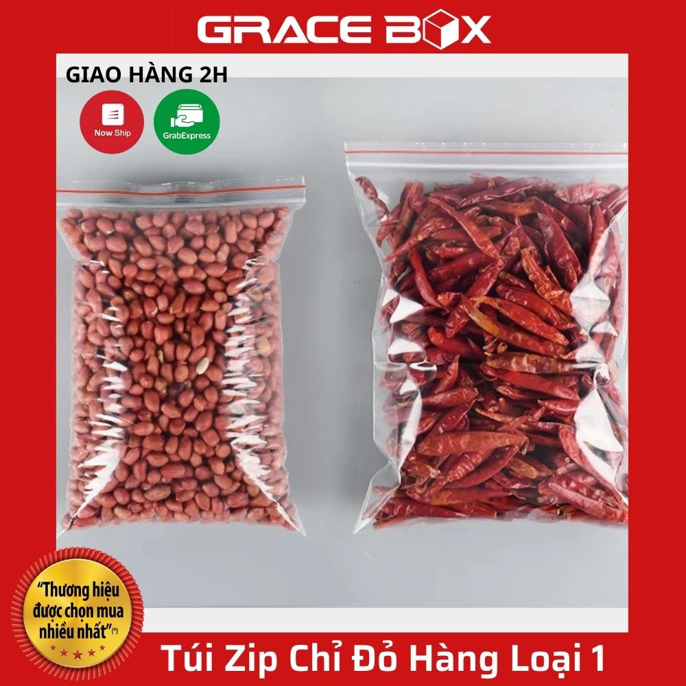 {Giá Sỉ} Túi Zip Chỉ Đỏ (Zip lock, Zip PE) Hàng Loại 1 - Siêu Thị Bao Bì Grace Box