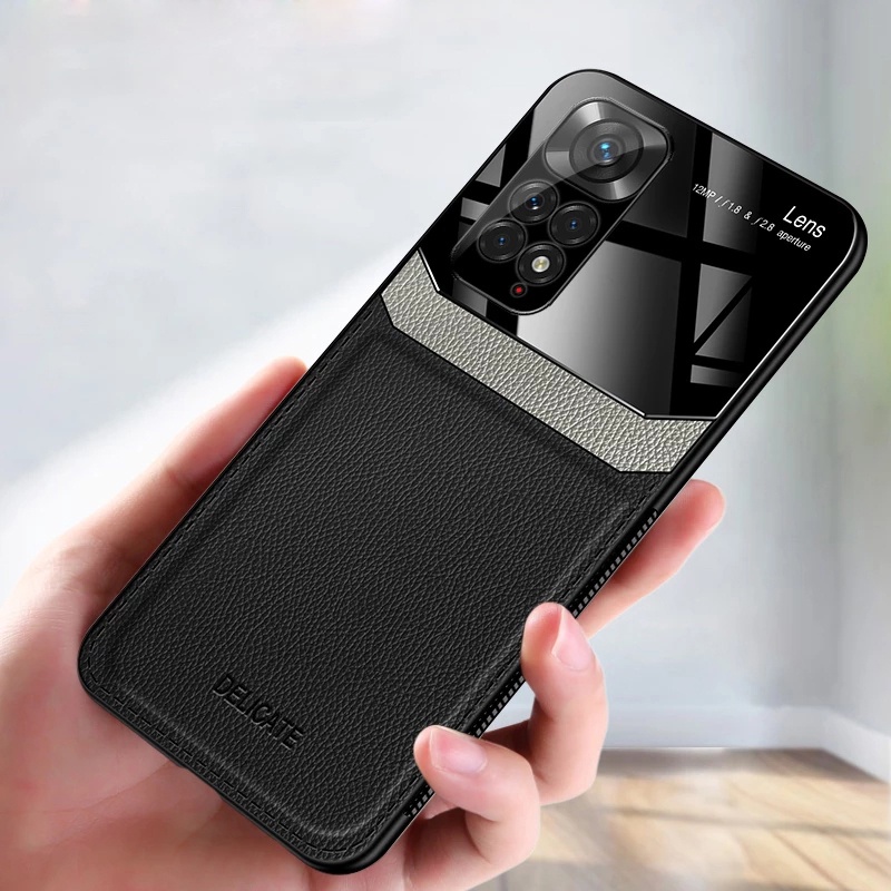 Bao Da Điện Thoại Mặt Kính Cường Lực Chống Sốc Cho xiaomi redmi note 11 11s 11 pro 5g Ốp