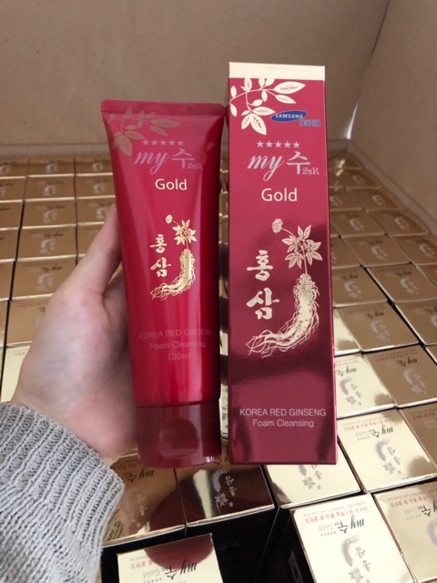 Sữa rửa mặt hồng sâm đỏ My Gold Korea Red Ginseng Foam Cleanser 130ml