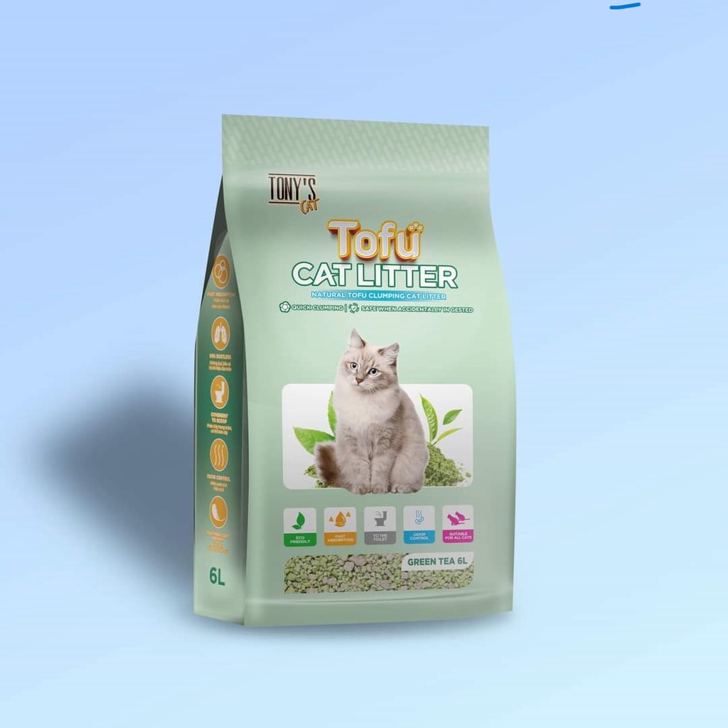 Cát mèo đậu nành Tony 6L - siêu khử mùi thế hệ mới