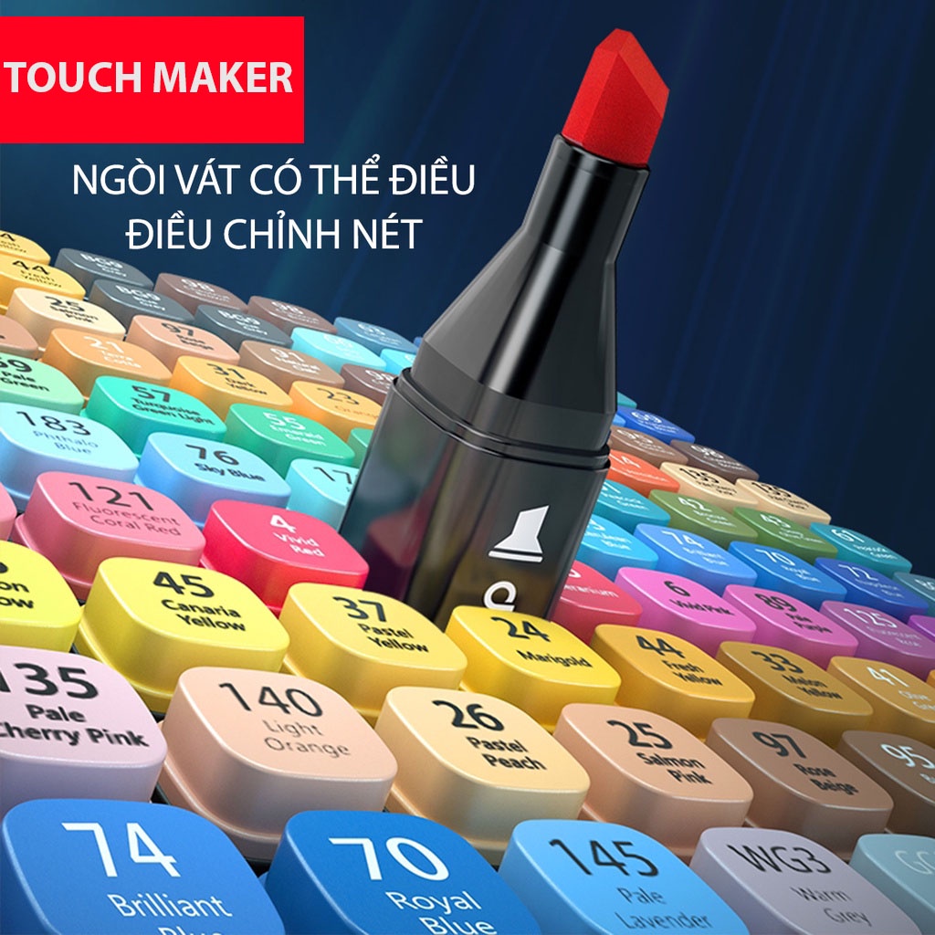 Bút Màu Marker Touch Cool Túi Vải 48/60/80 Màu Chuyên Nghiệp - Hàng Chính Hãng