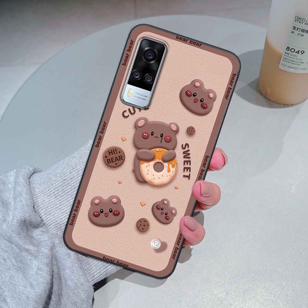 Ốp Vivo Y51 2020 bear brick, gấu đáng yêu, dễ thương