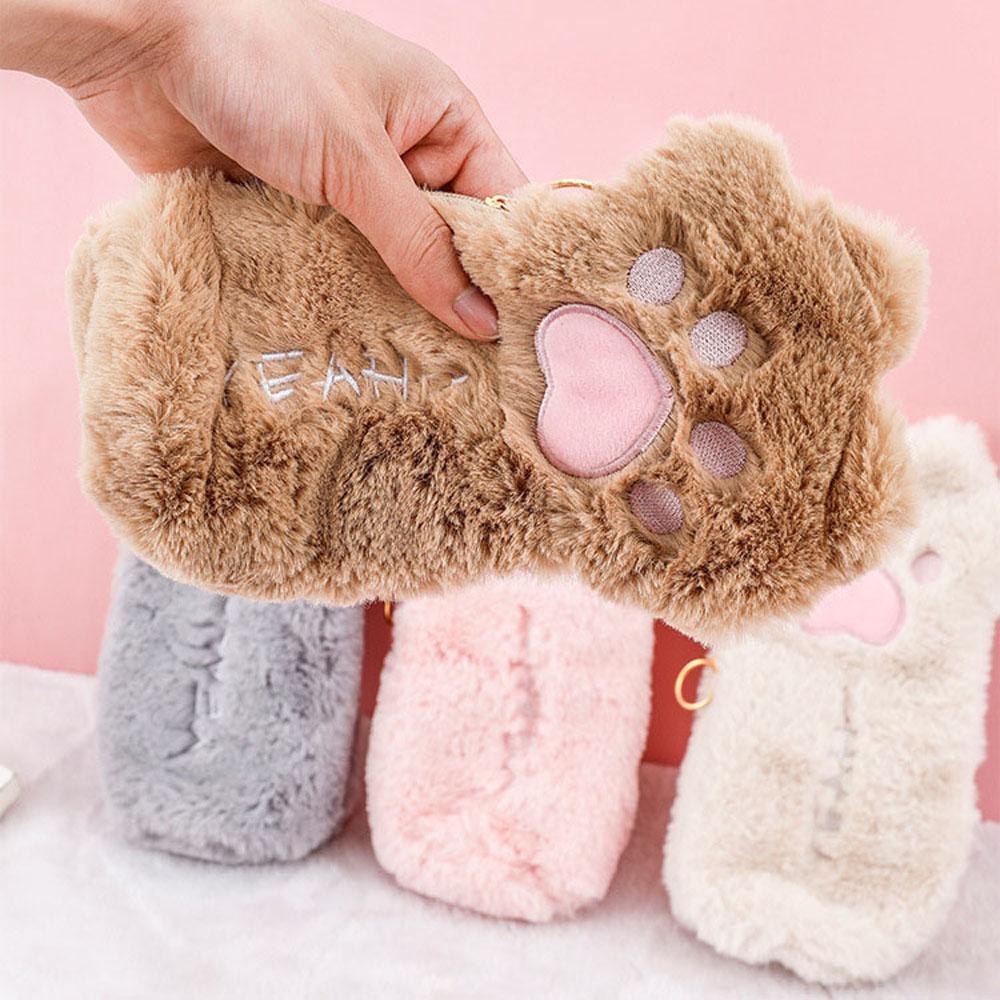 1 Túi Đựng Bút Bằng Vải Bông Sức Chứa Lớn Cho Nữ Sinh Giá Đỡ