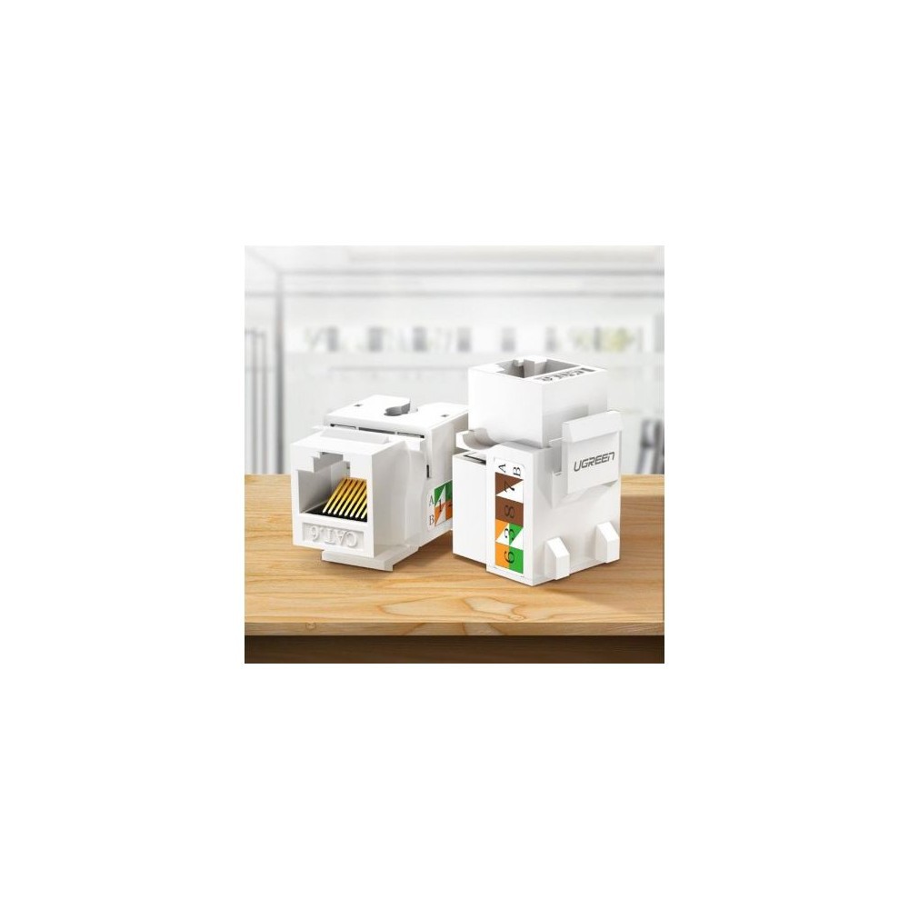 Đầu nối RJ45 âm tường cho dây mạng Cat6 Ugreen 80178 - Hàng Chính Hãng