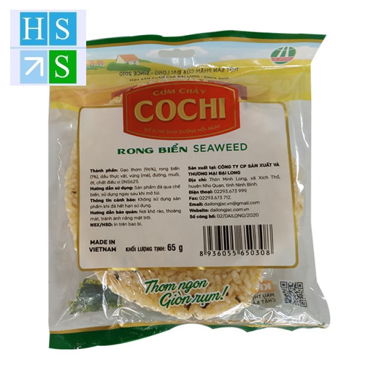 (Ăn vặt NGON) Cơm cháy COCHI 65g (Tùy chọn vị Chà bông, Mè đen hoặc Rong biển) Đặc sản cơm cháy Ninh Bình - NPP HS Shop | BigBuy360 - bigbuy360.vn
