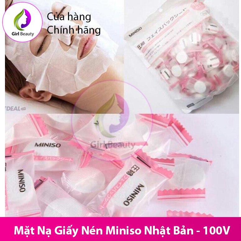 Mặt Nạ Giấy Nén Miniso 100 Viên Nhật Bản