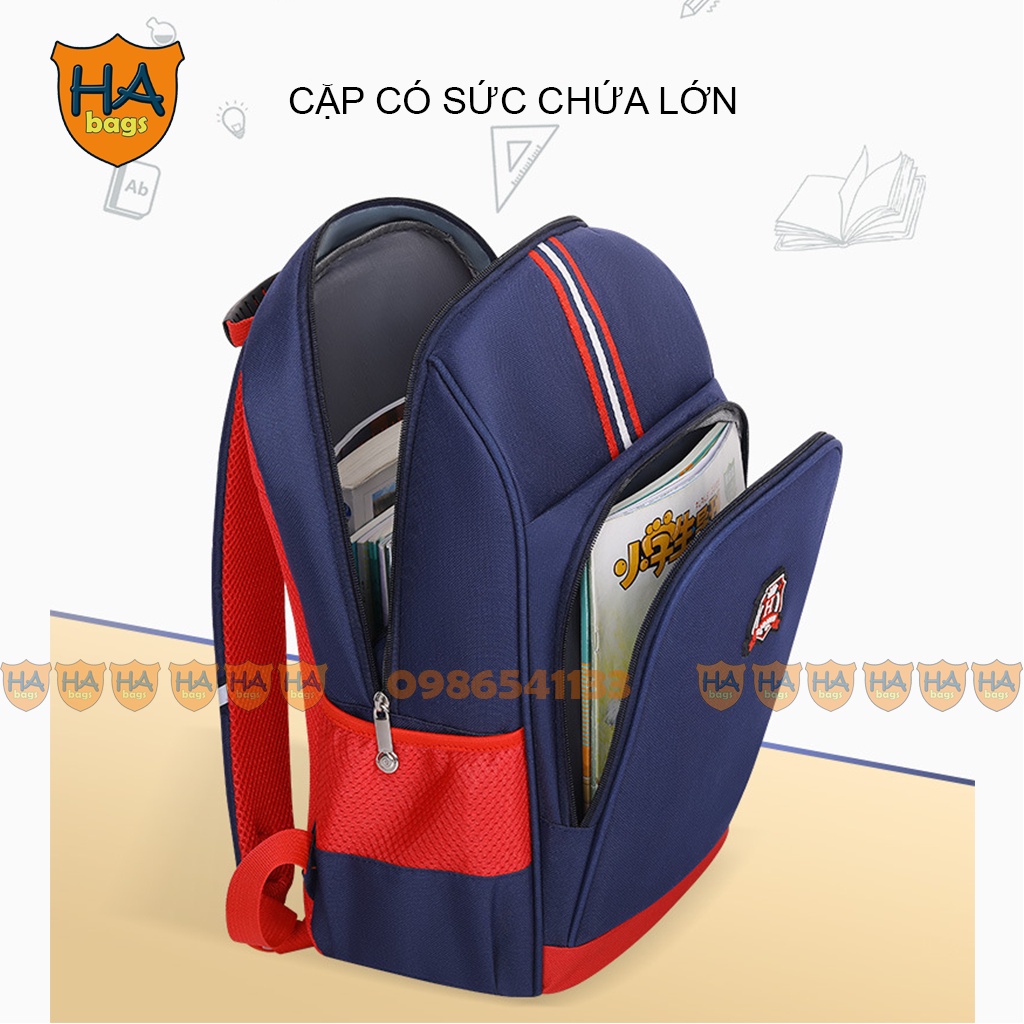 Balo học sinh cấp 1 kích thước 39x27x13cm HA1004, cặp dài và có sức chứa lớn