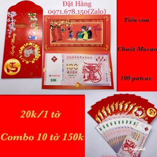 Combo 10 tờ tiền con chuột Macao kỉ niệm - Tặng kèm thiệp lì xì .