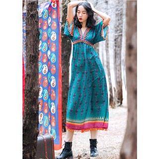 Váy thổ cẩm boho hot