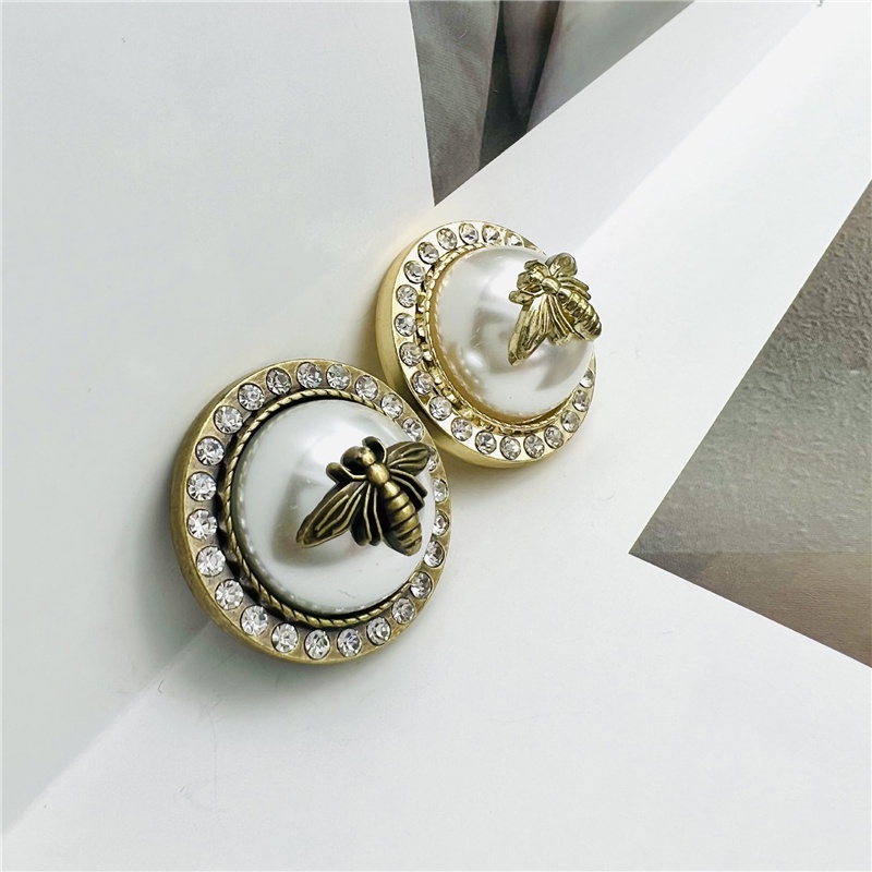 Set 10 Nút Tròn Bằng Kim Loại Hình Ong Sang Trọng Cổ Điển Dành Cho Áo Khoác Nữ