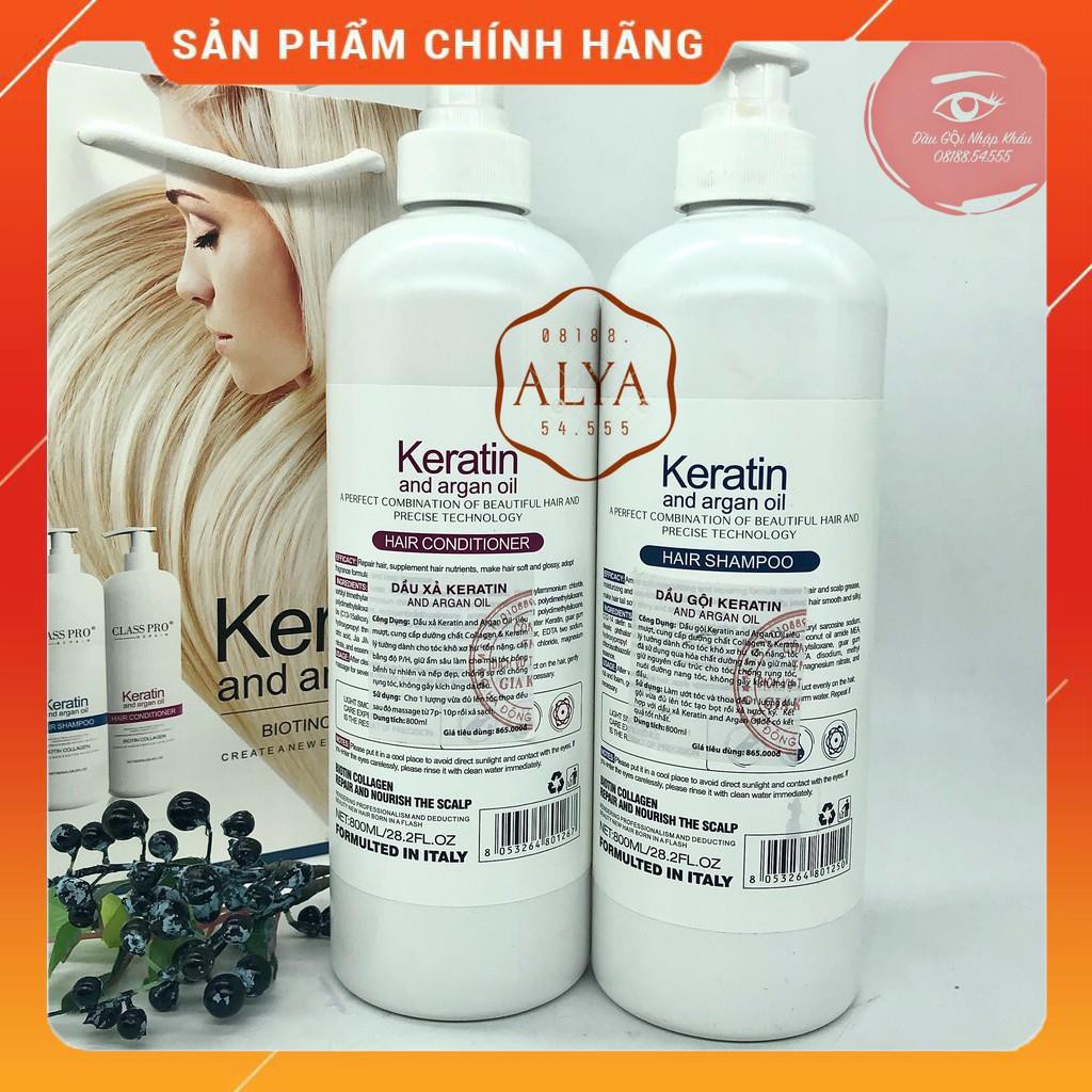 SET GỘI XẢ, CẶP GỘI XẢ KERATIN CLASS PRO 800ML PHỤC HỒI, KÍCH THÍCH MỌC TÓC|HÀNG CHÍNH HÃNG