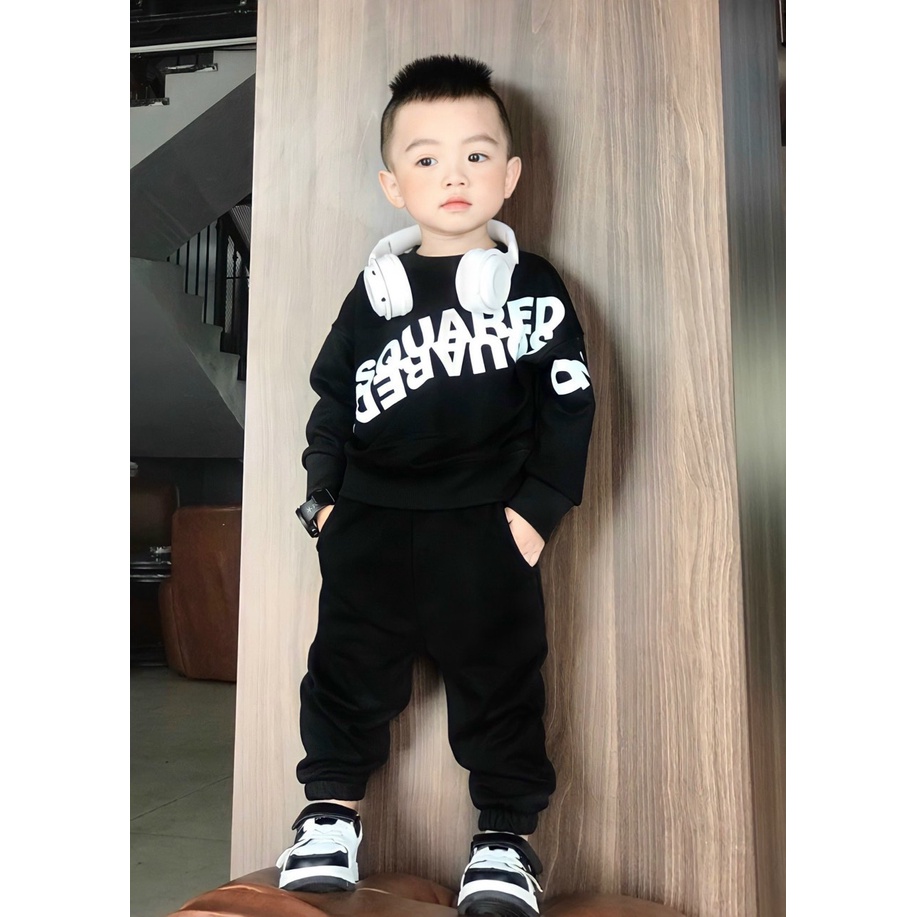 Bộ quần áo nỉ cổ tròn Dasquare cho bé set áo sweater cho bé unisex , Kid_genZ