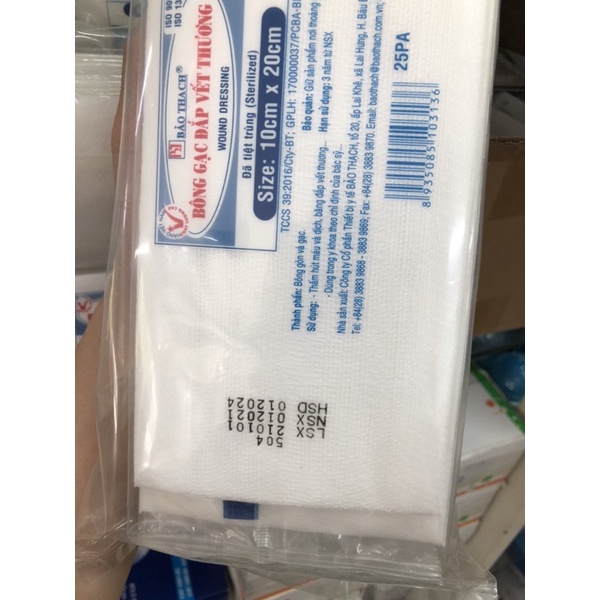 ❤️ Băng GẠC Y TẾ Bông Gạc Đắp Vết Thương tiệt trùng thấm hút dịch nhanh 6x15cm 10x20cm 15x20cm Bảo Thạch