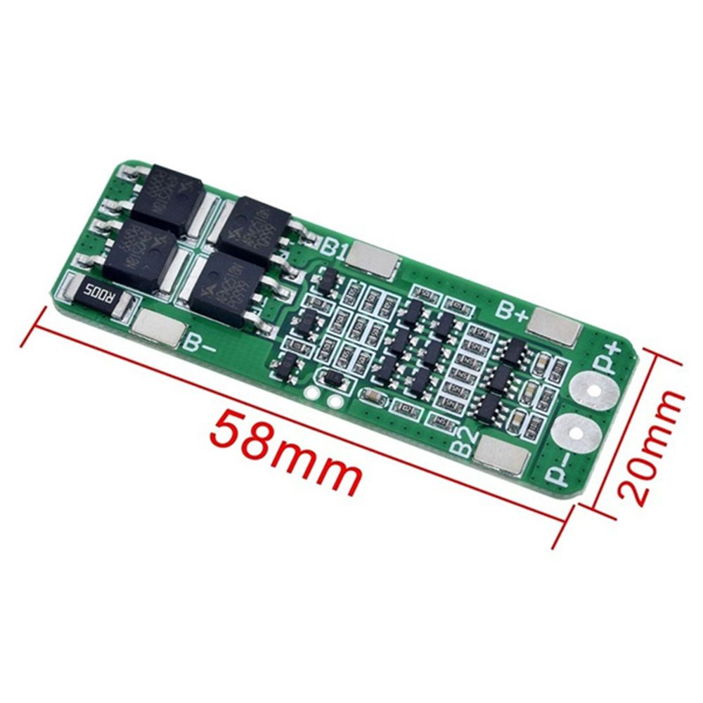 Bảng mạch sạc PCB 18650 Li-ion 12V 12.6V BMS 3S 20A bảo vệ bảng mạch 59x20x3.4mm