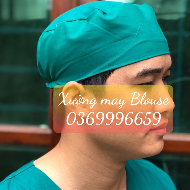 Mũ blouse màu xanh Nam - Nữ, mũ bác sĩ, điều dưỡng, y tá, spa