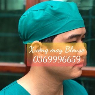 Mũ blouse màu xanh Nam - Nữ, mũ bác sĩ, điều dưỡng, y tá, spa