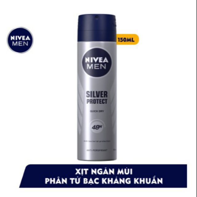 Xịt ngăn mùi Nivea men phân tử bạc