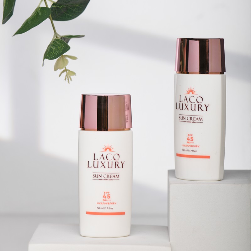 Kem chống nắng vật lý và hoá học Laco Luxury Sun Cream 50ml SPF45 PA++++ Lên Tone, Chống UVA, UVB, Không Nhờn, Kiềm Dầu