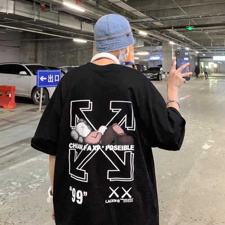 Áo thun Off - White,áo phông cổ tromg tay lỡ XO 66 chất mát mịn