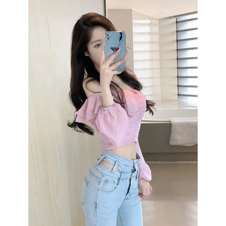Áo Voan Trễ Vai Dáng Ôm Thời Trang Dành Cho Nữ