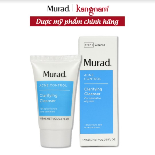 [Mã FMCGMALL -8% đơn 250K] Sữa rửa mặt mụn sạch nhờn Murad mini size 15ml