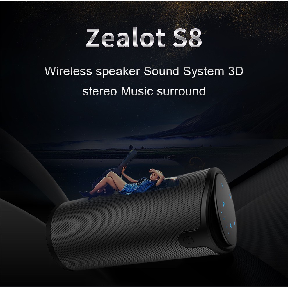 Loa Bluetooth Zealot S8 Âm Thanh Siêu Trầm Có Micro Hỗ Trợ Thẻ Nhớ Tf