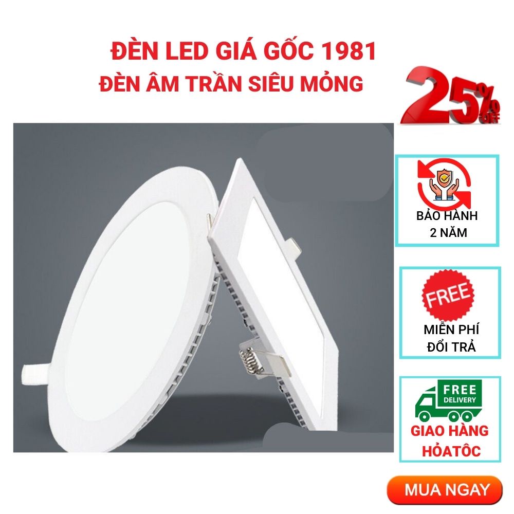 ĐÈN LED ÂM TRẦN SIÊU MỎNG CÔNG SUẤT 6W, 9W, 12W đèn dowlight mỏng nhà sản xuất