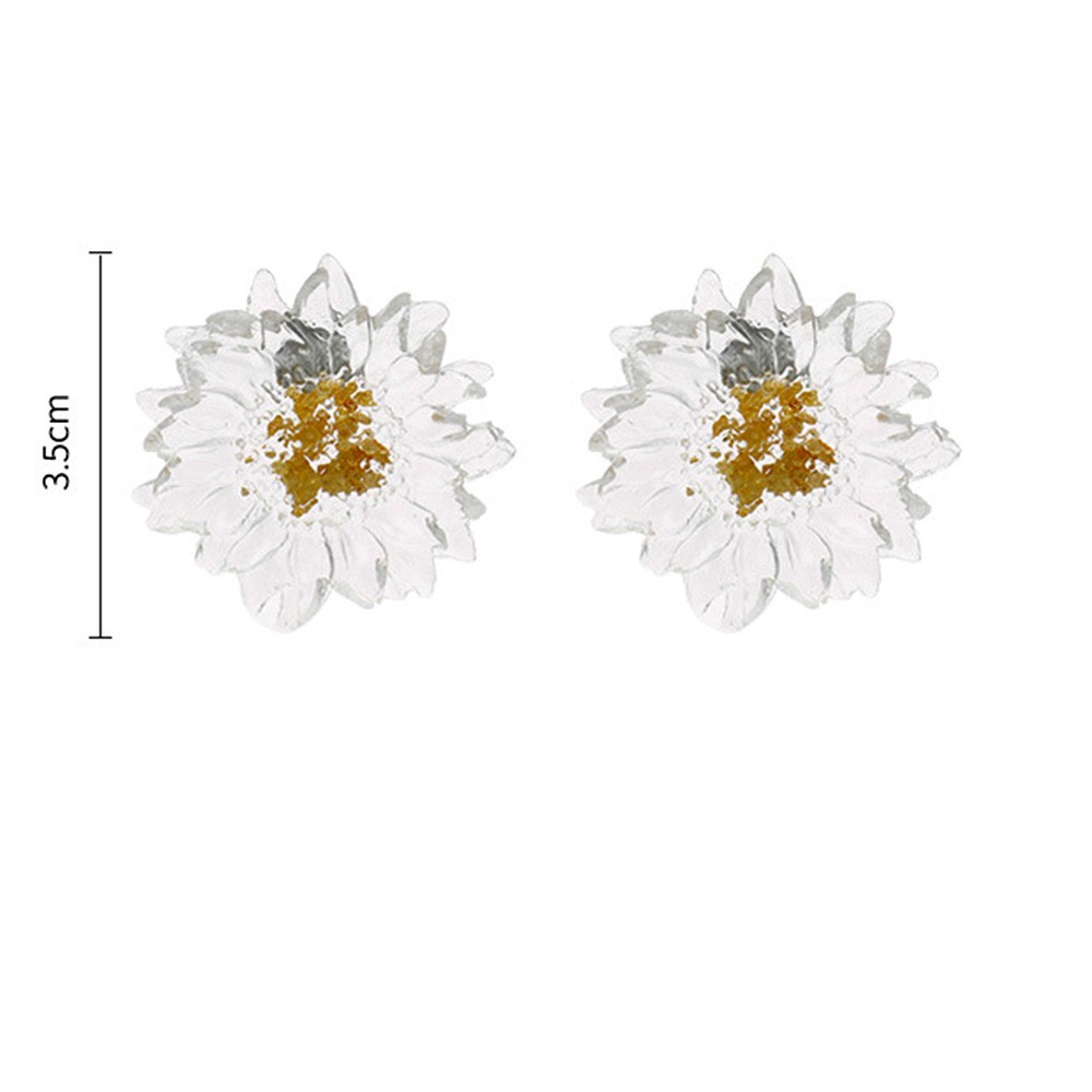 Khuyên kẹp vành tai hình hoa lớn bằng nhựa Resin không xỏ cho nữ