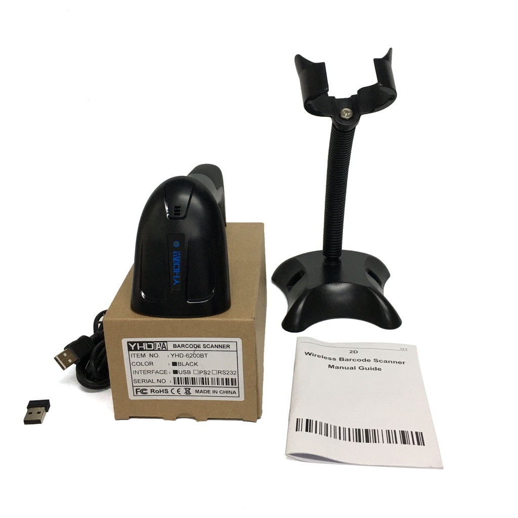 Máy quét mã vạch Bluetooth YHD 6200DB đọc mã vạch Barcode 1D Qrcode 2D dùng trên Điện thoại, Máy tính
