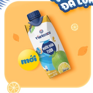 [Vị Chanh Muối] Nước Dừa VIETCOCO Nguyên Chất 100% Giải Khát Bù Khoáng Điện Giải Giàu Vi Chất Rất Tốt Cho Sức Khoẻ 330ml