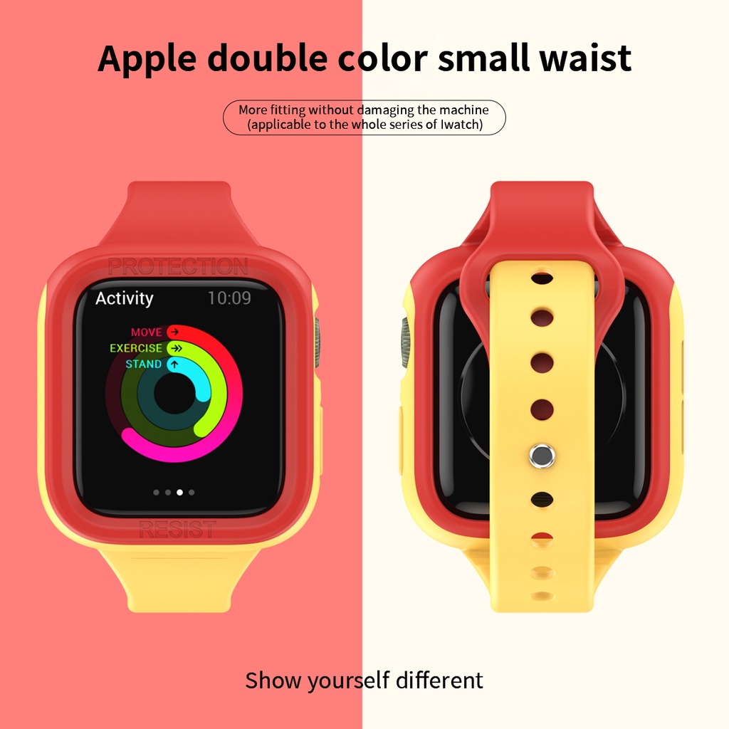 Dây Silicone + Dây Đeo 44MM 38mm Cho IWatch 4 5 6 SE 7 41MM 45MM