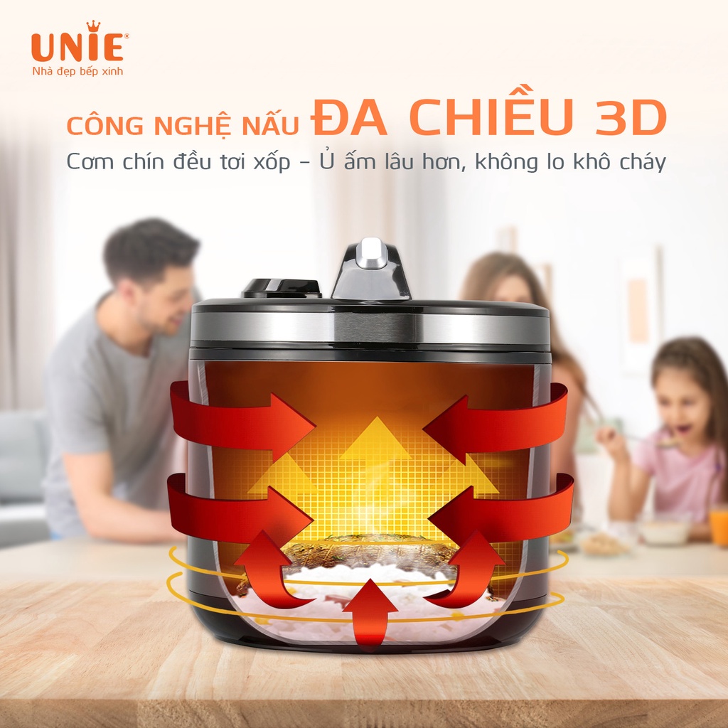 [Mã ELHADEV giảm 4% đơn 300K] Nồi cơm điện UNIE UE-625 dung tích 1.8L