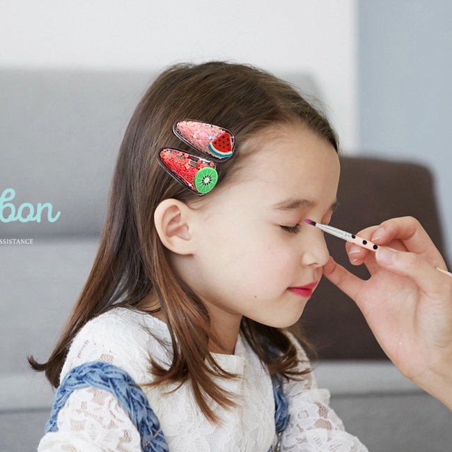 Kẹp nhấn trong suốt chứa kim tuyến hình trái cây xinh xăn (MK220507)