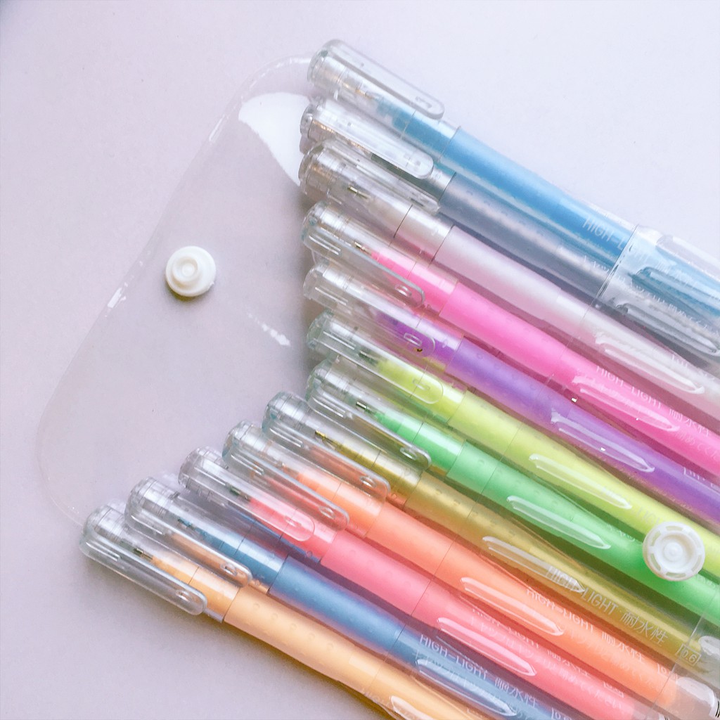 SeamiArt Bút Dạ Quang 12 Màu Ngòi 0.6mm