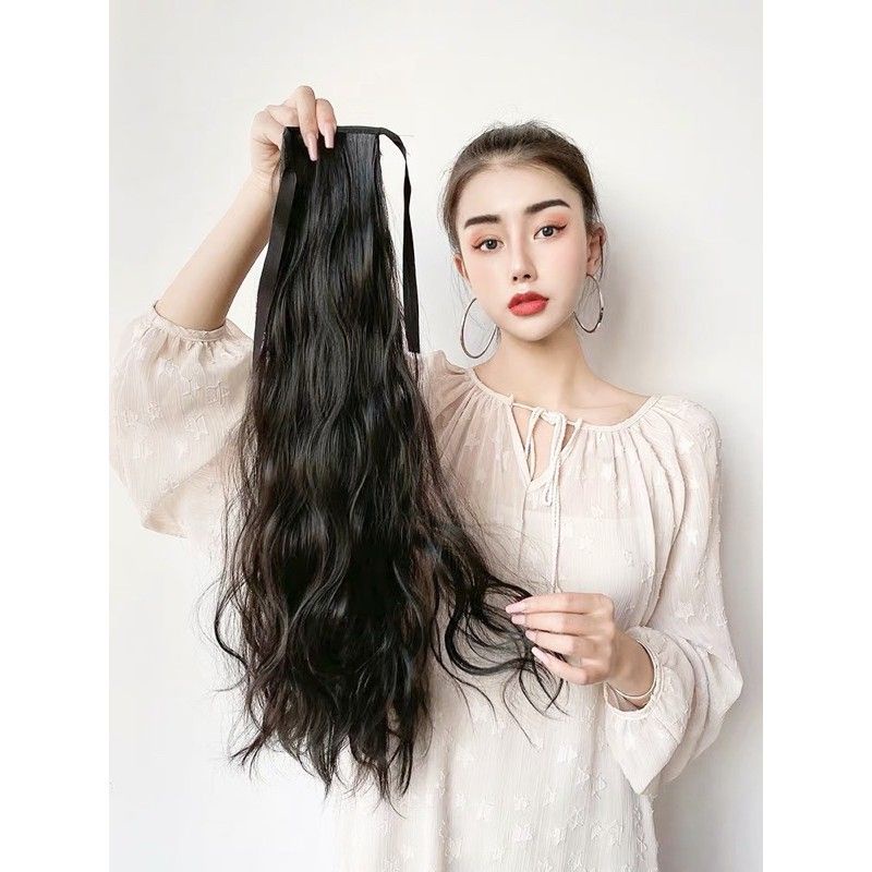 Tóc giả buộc đuôi xù 55p