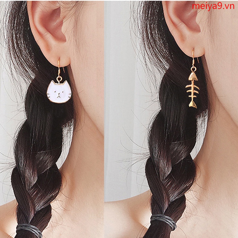 (MỚI) Bông tai hình mèo và cá đáng yêu