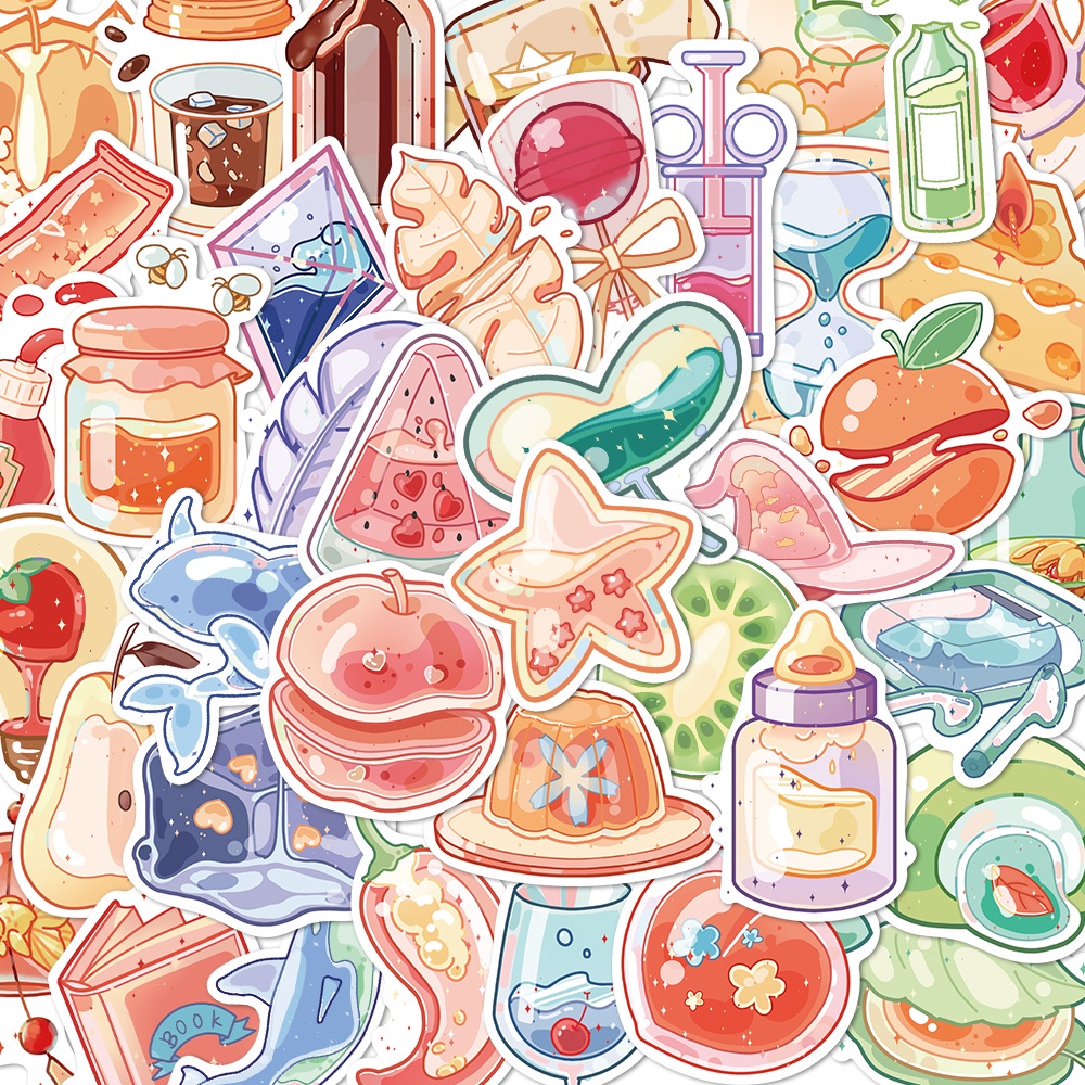 Set 10 / 30 / 50 Sticker Họa Tiết Hoạt Hình Trang Trí Đa Dụng Chất Lượng Cao