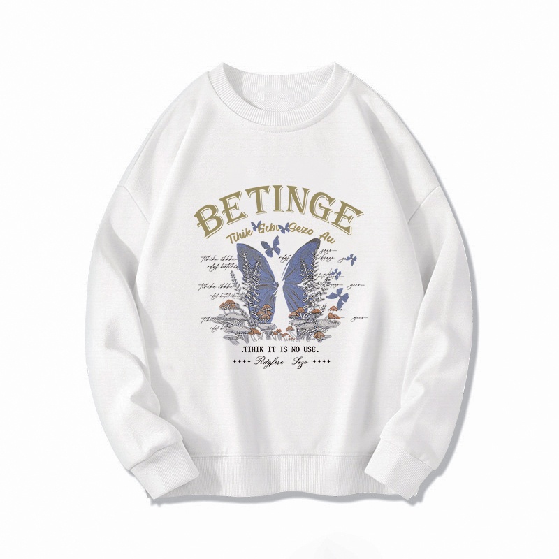 Áo sweater SELVZE cổ tròn dáng rộng cỡ lớn kiểu Mỹ cổ điển thời trang cá tính cho nữ