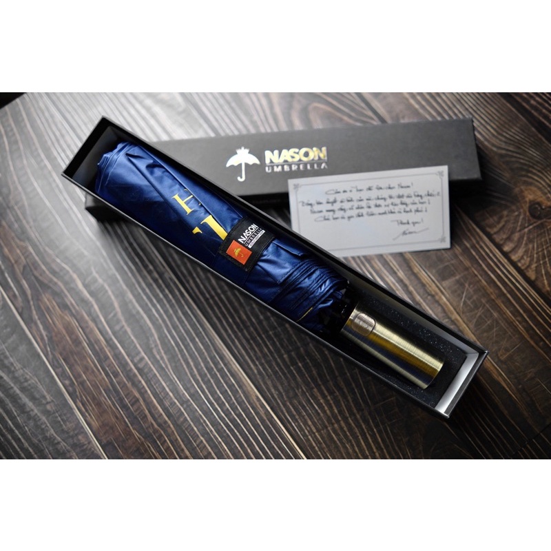 Ô dù che nắng chống tia UV Nason Umbrella Arthur đóng mở 2 chiều, tay cầm phủ kim loại cao cấp màu Bronzo, dù gấp ngược