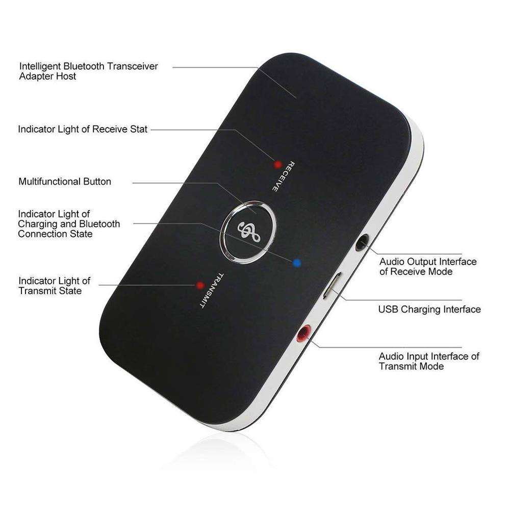 Thiết bị nhận tín hiệu âm thanh bluetooth 5.0 RCA giắc cắm 3.5mm dành cho xe hơi/ tai nghe/ máy tính