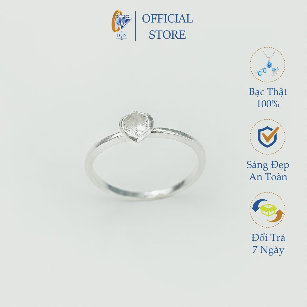 Nhẫn Bạc JQN Nhẫn Nữ Mặt Trái Tim Nhỏ Xinh N28