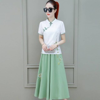 Sườn xám ăn mặc retro kiểu mới xẻ tà
