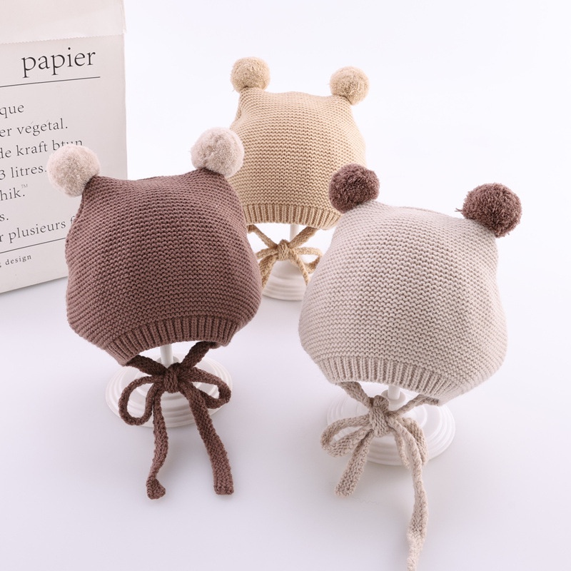 Mũ beanie Trùm Đầu Mềm Mại Giữ Ấm Cho Bé