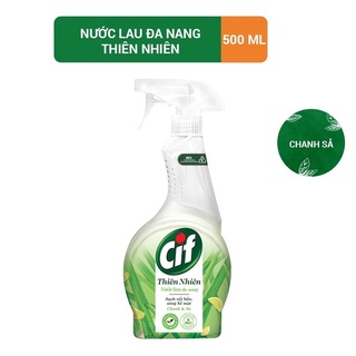 Nước Lau Đa Năng Cif Thiên Nhiên 500ML Chanh & Sả Sạch Vết Bẩn An Toàn