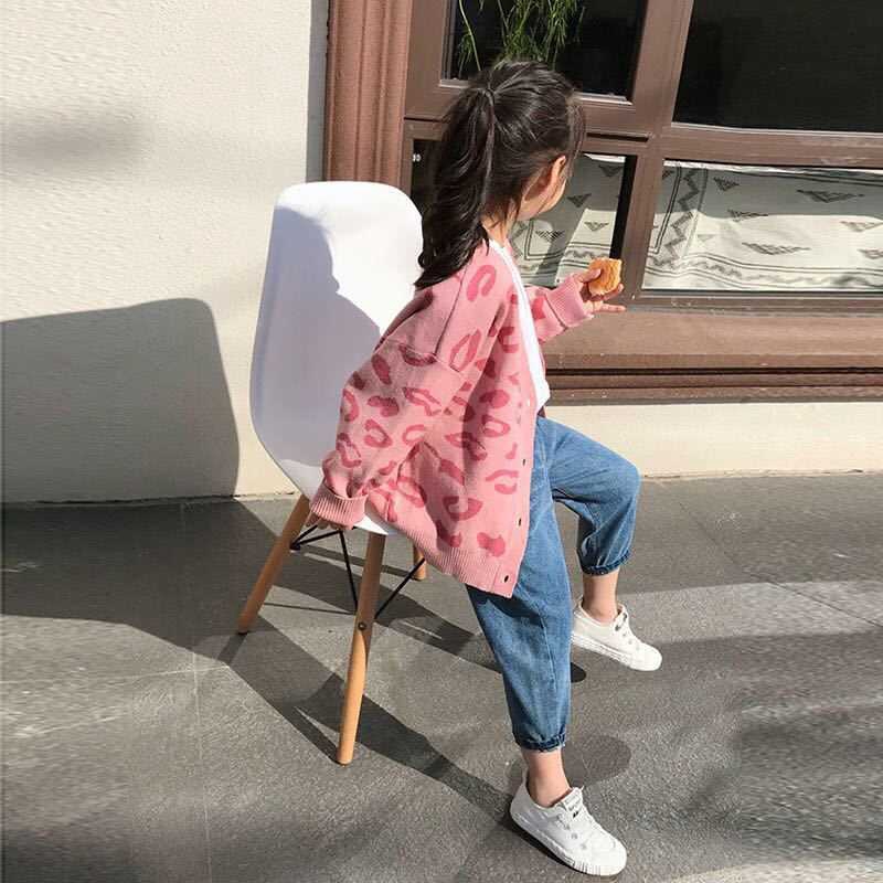 Áo Khoác Len Cardigan Họa Tiết Da Báo Thời Trang Cho Mẹ Và Bé