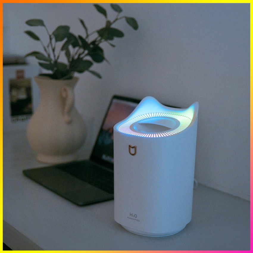 Máy phun sương tạo ẩm Humidifier cỡ lớn 3 lít, có đèn, cổng cắm USB, bảo hành 6 tháng