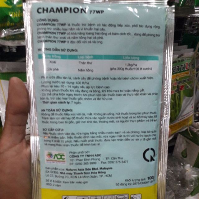 Nấm hồng CHAMPION 77wp