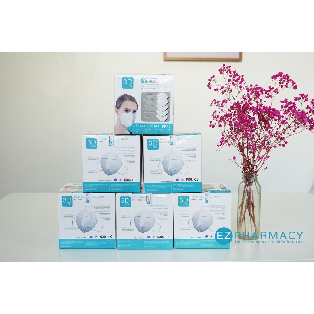 Khẩu trang y tế cao cấp N95 - Chính Hãng NEWERA GLOBAL 5 LỚP - Loại Có Van