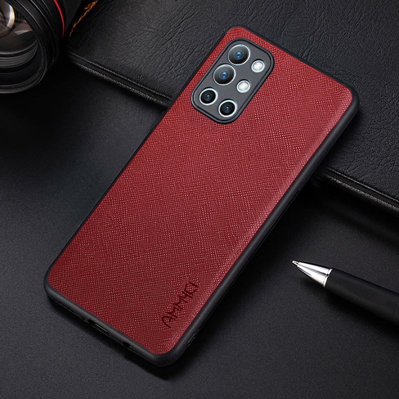Ốp Điện Thoại TPU Silicon Mềm Vân Da Họa Tiết Chữ Thập Cho Oneplus 9 One Plus 9 Oneplus 9 Pro